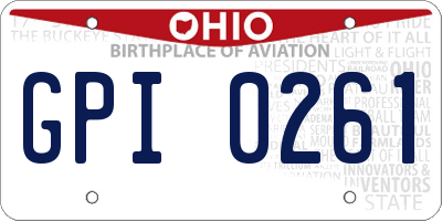 OH license plate GPI0261