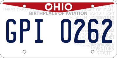 OH license plate GPI0262