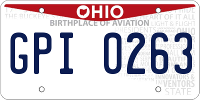 OH license plate GPI0263
