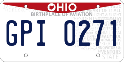 OH license plate GPI0271