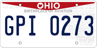 OH license plate GPI0273