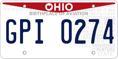 OH license plate GPI0274