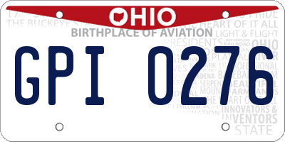 OH license plate GPI0276