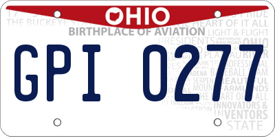 OH license plate GPI0277