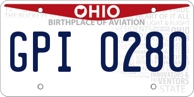 OH license plate GPI0280