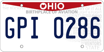 OH license plate GPI0286