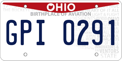 OH license plate GPI0291