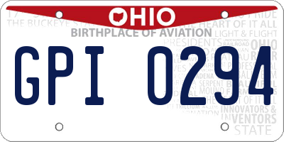 OH license plate GPI0294