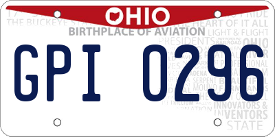 OH license plate GPI0296