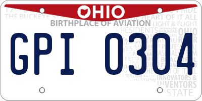 OH license plate GPI0304