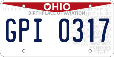 OH license plate GPI0317