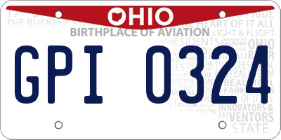OH license plate GPI0324