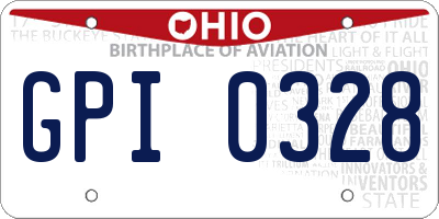 OH license plate GPI0328