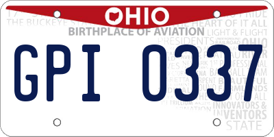 OH license plate GPI0337