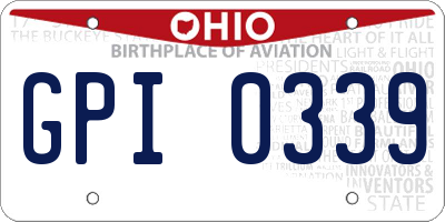 OH license plate GPI0339