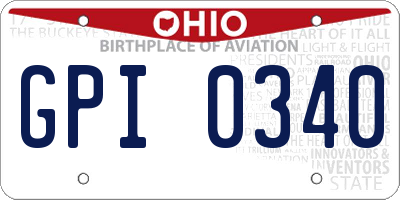 OH license plate GPI0340