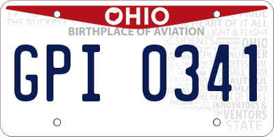 OH license plate GPI0341