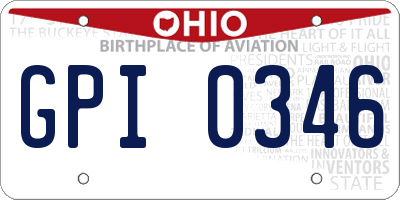 OH license plate GPI0346