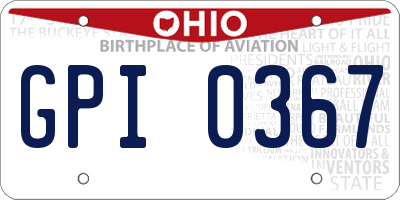 OH license plate GPI0367