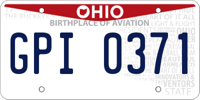 OH license plate GPI0371