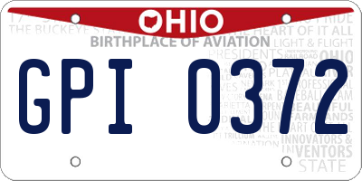 OH license plate GPI0372