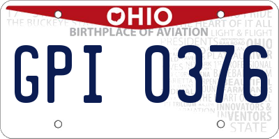 OH license plate GPI0376