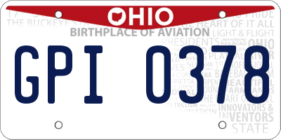OH license plate GPI0378