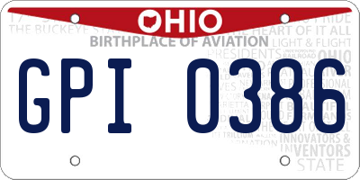 OH license plate GPI0386