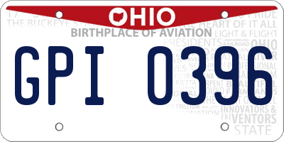 OH license plate GPI0396