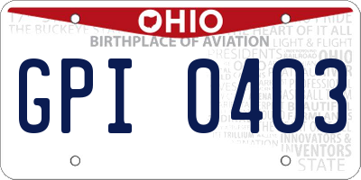 OH license plate GPI0403