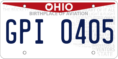 OH license plate GPI0405