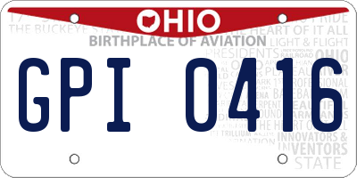 OH license plate GPI0416