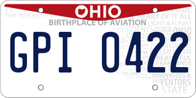 OH license plate GPI0422