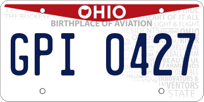 OH license plate GPI0427