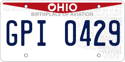 OH license plate GPI0429
