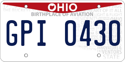 OH license plate GPI0430