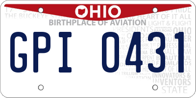 OH license plate GPI0431