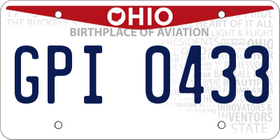 OH license plate GPI0433