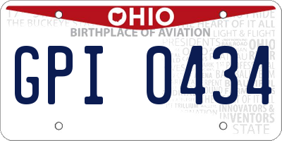 OH license plate GPI0434