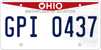 OH license plate GPI0437