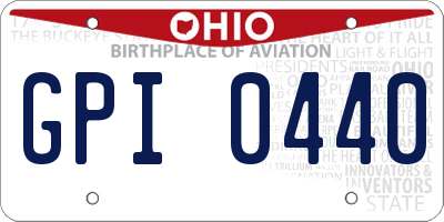 OH license plate GPI0440