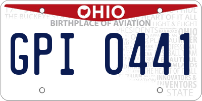 OH license plate GPI0441
