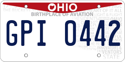 OH license plate GPI0442