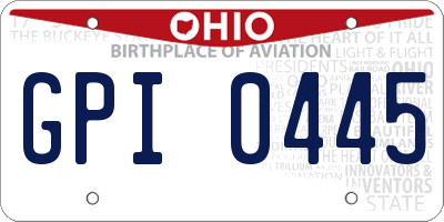 OH license plate GPI0445