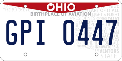 OH license plate GPI0447