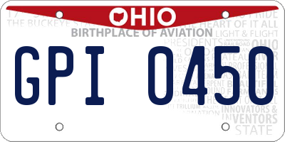 OH license plate GPI0450