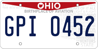 OH license plate GPI0452
