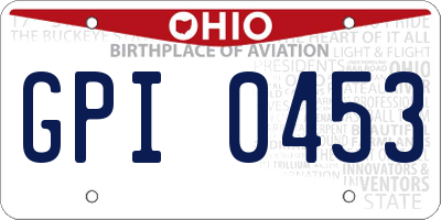OH license plate GPI0453