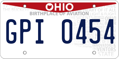 OH license plate GPI0454