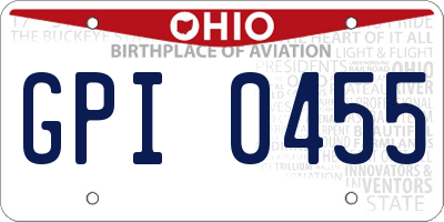 OH license plate GPI0455